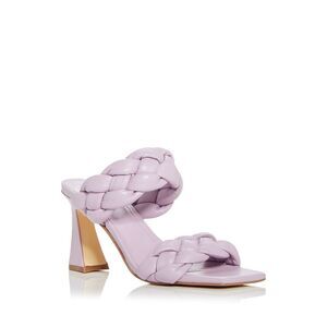 MARC FISHER Womens Purple Hammy Toe Flare Slip On Leather Heeled Sandal 5 M